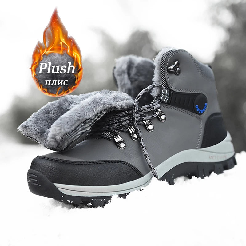 Men's Waterproof Leather Snow Boots