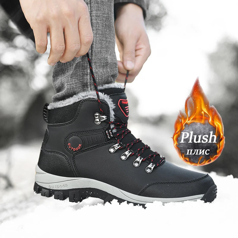 Men's Waterproof Leather Snow Boots