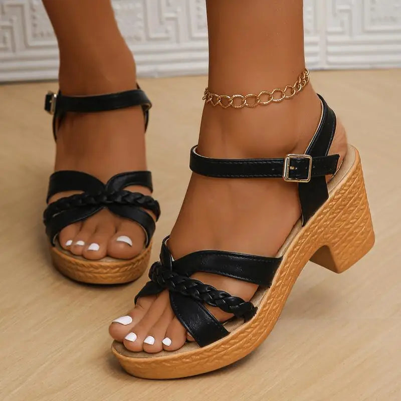 MZYAAN™ Ankle Strap Platform Heels