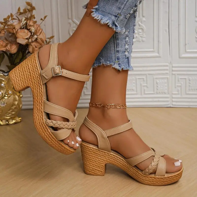 MZYAAN™ Ankle Strap Platform Heels