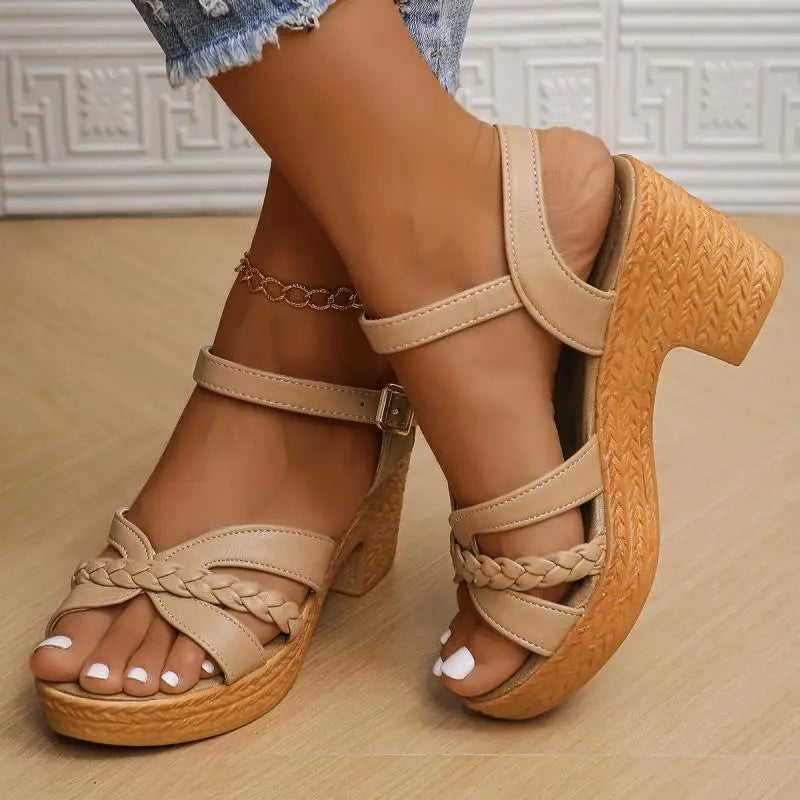 MZYAAN™ Ankle Strap Platform Heels