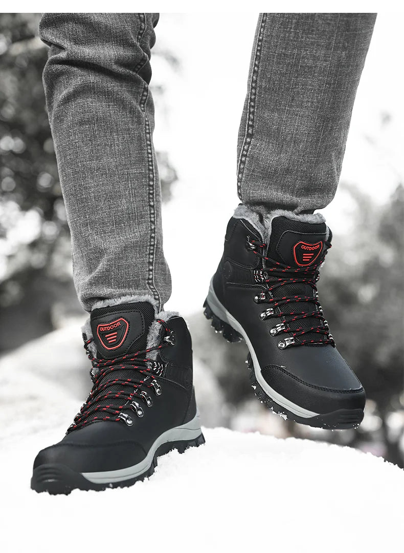 Men's Waterproof Leather Snow Boots