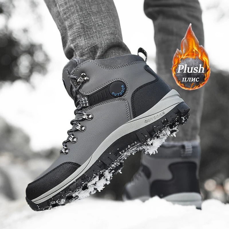 Men's Waterproof Leather Snow Boots