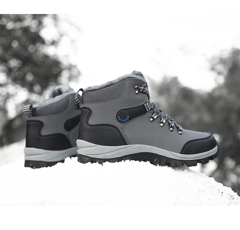 Men's Waterproof Leather Snow Boots